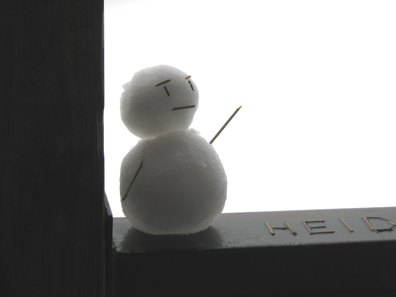 窓辺の雪だるま